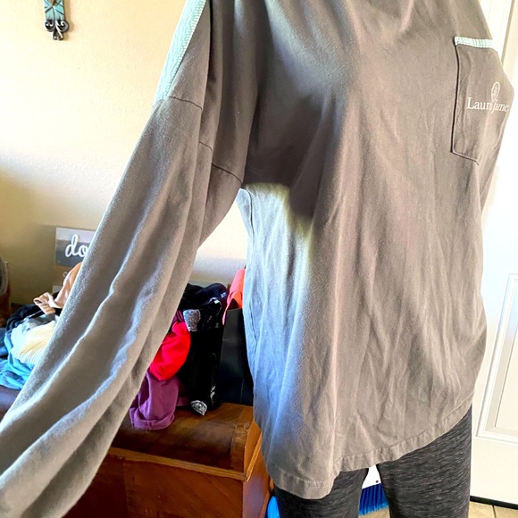 Lauren James shirt. Long sleeve gray and green. - Picture 6 of 6